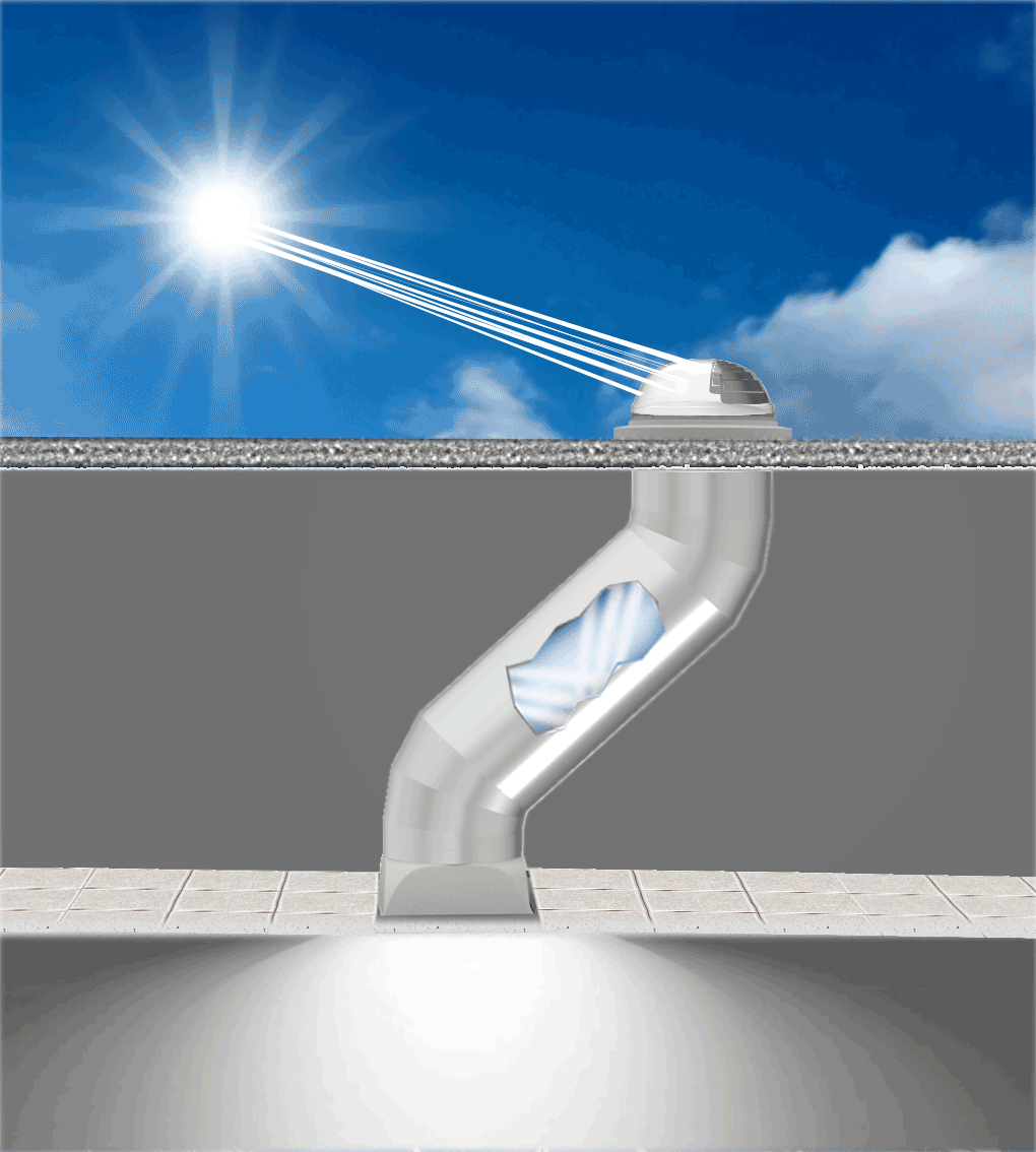 管道日光照明示意圖 管道日光照明